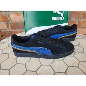 Sz 10.5 Puma Suede Triplex Dazed‎ Men's Black Sneakers Blue Rainbow And Confused